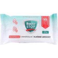 Ubrousky vlhčené dezinfekční Bactostop 15 ks