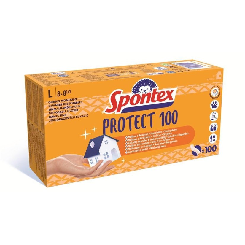Spontex rukavice jednorázové Protect vel. L, 100 ks