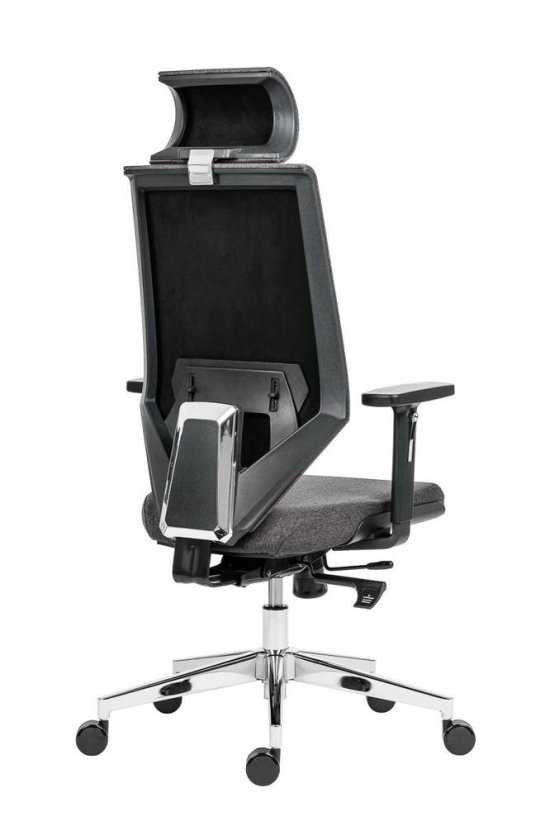 Kancelářská židle Edge - celočalouněná šedá / šedý podsedák