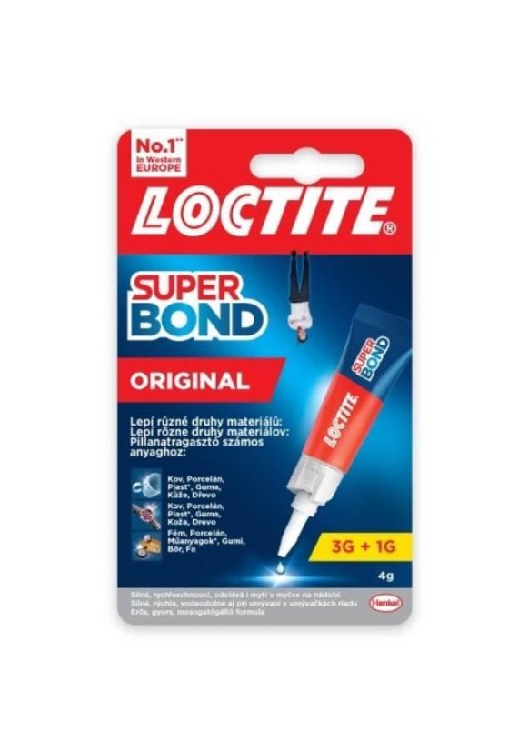Loctite lepidlo vteřinové SUPER BOND Original, 3 +1 g