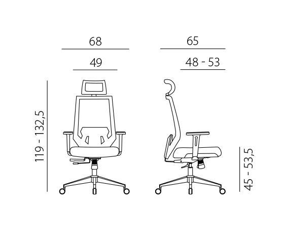Kancelářská židle Edge - celočalouněná šedá / šedý podsedák