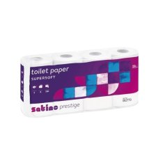 Papír toaletní SATINO 3-vrstvý, celulóza, návin 18 m/ 8 ks