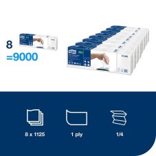 Tork ubrousky skládané Xpressnap®, 1-vrstvé / 8 bal bílé