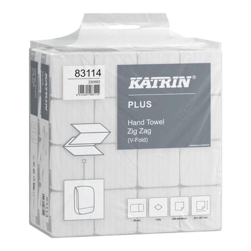 Katrin ručník ZZ HandyPack 1-vrstvý 23 x 20,7 cm 300 ks 100% celul. / 20 bal.