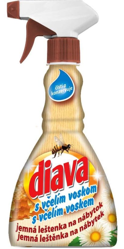 Leštěnka DIAVA se včelím voskem 330 ml s rozprašovačem