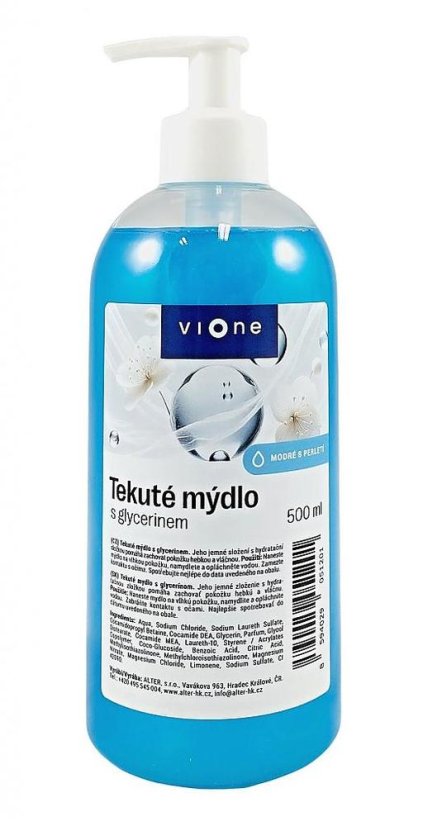 Mýdlo tekuté s perletí Vione s pumpičkou 500 ml moře