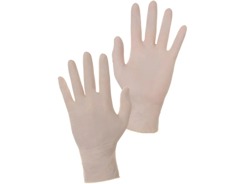 CXS rukavice BERT, jednorázové, latex, bílé, lehce pudřené/100 ks vel. M (8)