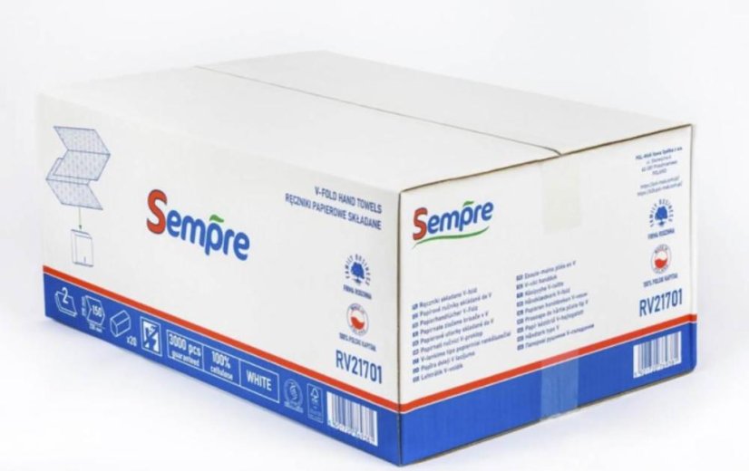 Ručník ZZ Sempre 2-vrstvý, celulóza 23 x 21 cm, 3000 ks (150 ks/ 20 bal.) Ručník ZZ Sempre 2-vrstvý, celulóza 23 x 21 cm, 3000 ks (150 ks/ 20 bal.)