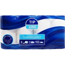 Papír toaletní Tip Line 3-vrstvý 100% cel. / 8 ks