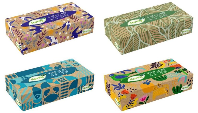 Kapesníčky papírové 2 vrstvé TENTO Family box 100 ks