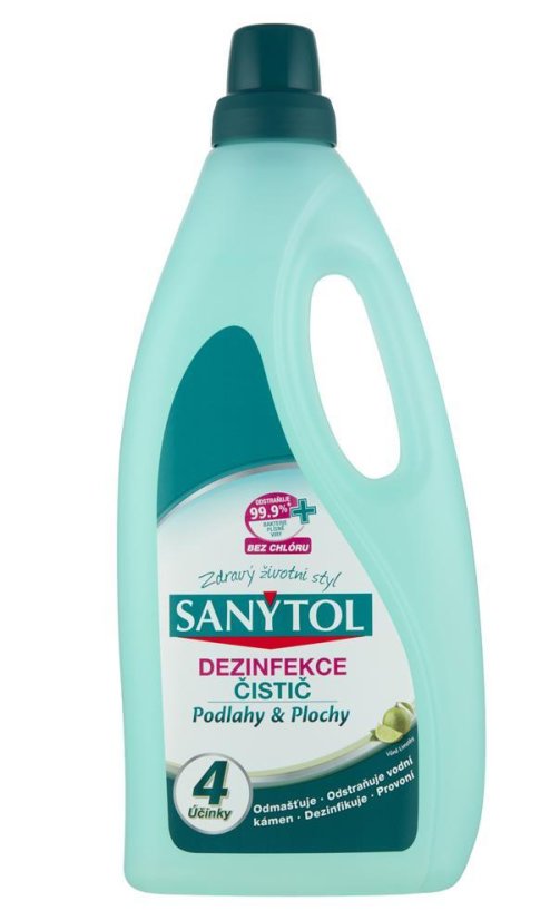 Sanytol univerzální dezinfekční čistič na podlahy, 4 účinky 1 l, limeta