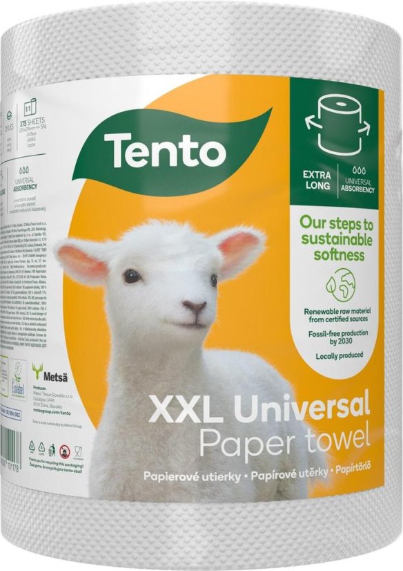 Papírová utěrka v roli TENTO Universal XXL 2-vrstvá 100% celulóza 80 m Papírová utěrka v roli TENTO Universal XXL 2-vrstvá 100% celulóza 80 m