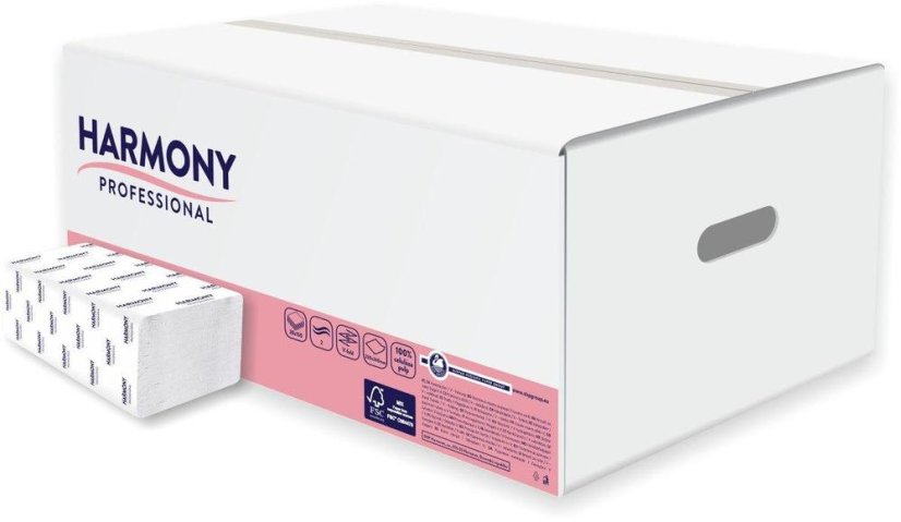 Harmony ručník ZZ Professional 2-vrstvý celulózový, 23 x 24, 150ks / 20bal