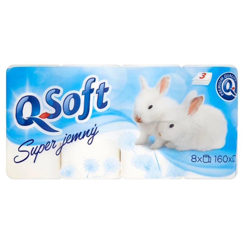 Papír toaletní Q Soft 3-vrstvý super jemný / 8 ks Papír toaletní Q Soft 3-vrstvý super jemný / 8 ks