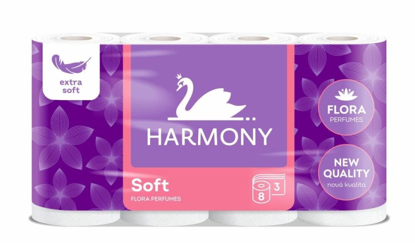 Harmony papír toaletní Soft Flora Aroma 3-vrstvý bílý / 8 ks Harmony papír toaletní Soft Flora Aroma 3-vrstvý bílý / 8 ks